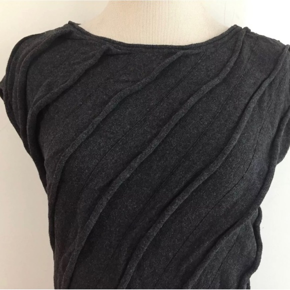 MAX STUDIO Cap Sleeve Drop Waist Knit Tunic Dress Gray Size L - Picture 7 of 8
